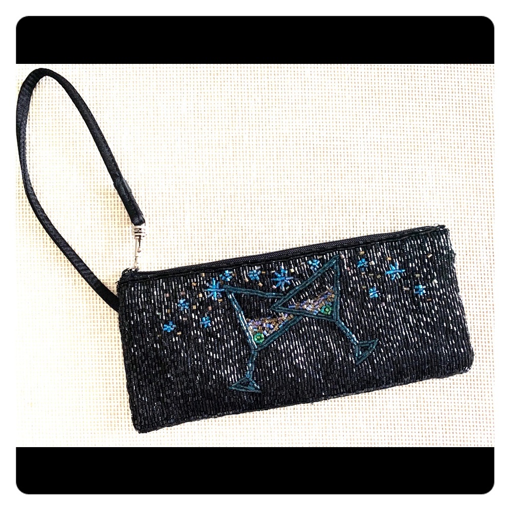 Black Sequin Wristlet
